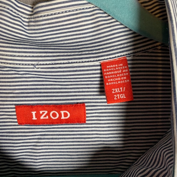 Izod blue & white collared button down shirt size 2XLT - in new condition - Picture 7 of 8